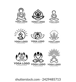 modern yoga logo set template