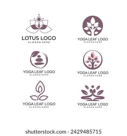 modern yoga logo set template