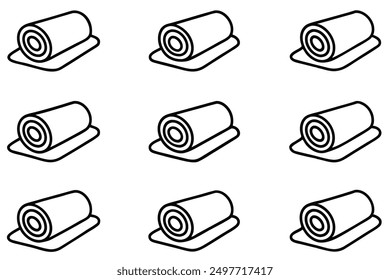 Modern Yoga Mat Line Art Illustration for Home Decor
