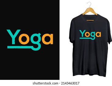 Modern Yoga T-Shirt design, yoga day text shirt, professional yoga typography t-shirt vector