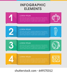 Modern young infographic template. infographic design with young icons includes baby bottle. can be used for presentation, diagram, annual report, web design.