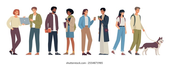 Modern young people character design