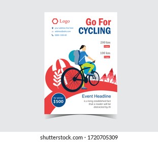 Modern and young people flyer to encourage cycling  