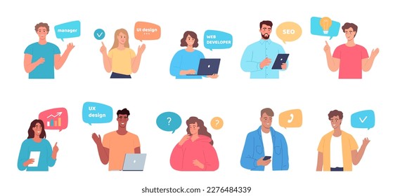 Modern young people professional worker, manager, designer, developer, coder