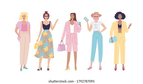 Modern young women fashion style illustration 