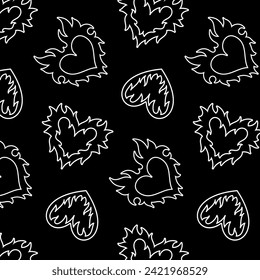 Modern youth fashionable pattern. Y2K background in the style of the 00s 90s. Seamless vector pattern background for textile, fabric, wallpaper, wrapping