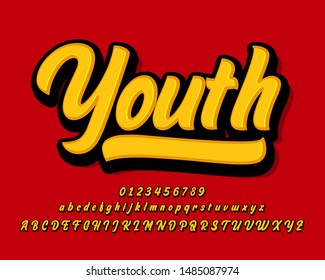 Modern Youth Style Typography, Stylish Brush Font Style