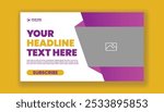 Modern YouTube thumbnail template design, Promotional Horizontal vector editable banner for corporate business marketing website banner design suitable for social media cover header ad banner design