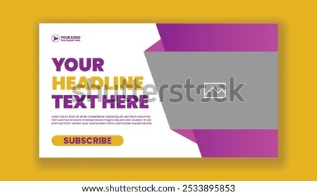 Modern YouTube thumbnail template design, Promotional Horizontal vector editable banner for corporate business marketing website banner design suitable for social media cover header ad banner design