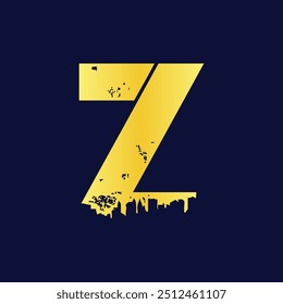 Modern Z Letter Logo with City Silhouette