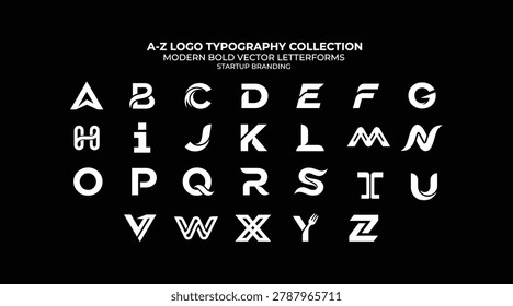 Modern A To Z Logo Typography Collection Bold Vector Letterforms For Startup Business Branding