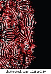 Moderno patrón de piel de cebra efecto ikat en Vector 