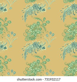 Modern Zendoodle Rapport. Seamless Floral Pattern for Feminine Print, Wallpaper, Swimwear. Detailed Zentangles hand Drawn, Scanned and Traced to Vector. Bright Fashionable Colors