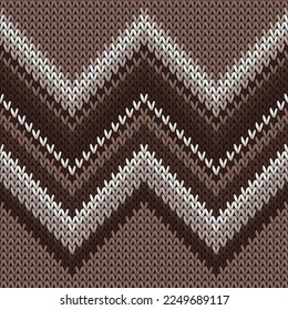 Las líneas de zal de zig modernas tejen el vector geométrico de textura sin fisuras. Ornamento de medias de malla. Patrón de punto sin fisuras de estilo nórdico. Diseño de impresión textil acogedor.