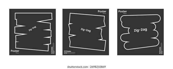 Modern Zig-zag Frame Collage Poster on Square Ratio