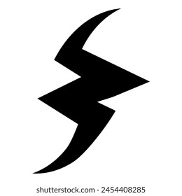 Modern zigzag icon or logo. Abstract fast symbol. Black illustration in flat style. Vector isolated on white background.