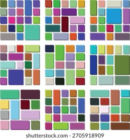 Moderno Zigzag Postage Bento Grid Arte para Trendy Creative Use