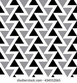 Modern zigzag texture. Repeating geometric tiles with triangles. Black & White decorative texture. Vector seamless background. Modern graphic design. 