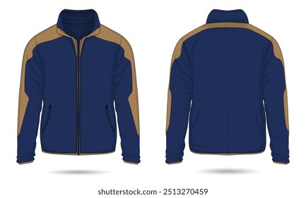 Moderne Reißverschlussjacke mockup Vorder- und Rückseite