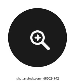 modern zoom in, flat icon zoom in, magnify