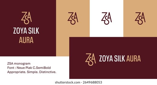 Modern ZSA monogram logo with bold geometric minimal style. This sleek design merges the letters Z, S, and A into a stylish icon perfect for fashion, branding, creative studios, or boutique identity.
