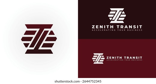 Modern ZT emblem for Logistics and Transportation logo. The bold, forward-moving design represents efficient freight, global delivery, and reliable transit solutions.