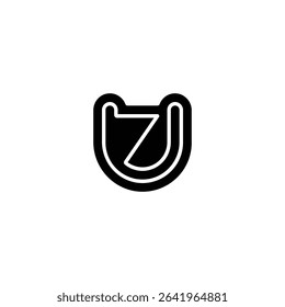 Modern ZU or ZU Monogram Logo for Professional Use