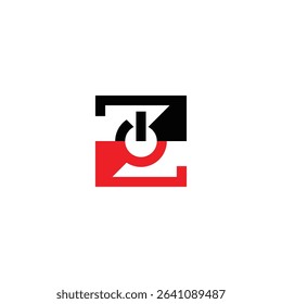 Modern ZU or ZU Power button Monogram Logo for Professional Use