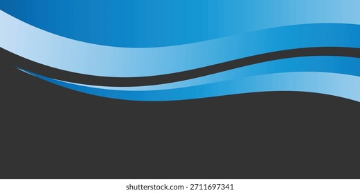 modern.Blue Wavy Abstract Background With Curved Stripes And Dark Top Modern Design Elements