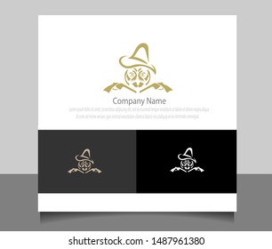 Moderncowboy owl logo vector ilustration template with flat style. Creative logo design. Eps 10.