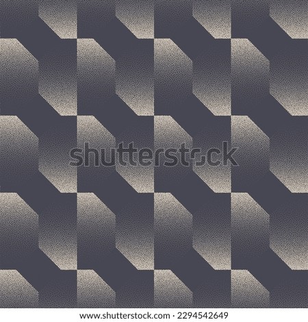 Modernism Style Geometric Seamless Pattern Trend Vector Abstract Background. Modern Trendy Apparel Design Textile Print Fashionable Repetitive Wallpaper. Half Tone Gradient Endless Stylish Abstraction