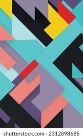 Modernist style collages that combine different visual elements,vector image