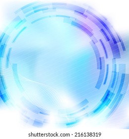 Modernistic mechanical blue gear background in high-tech style. Vector illustration