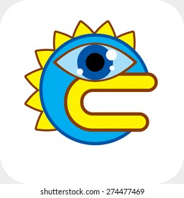 Modernistic vector illustration, geometric cubism style avatar isolated on white background. Strange character image made in flat design.