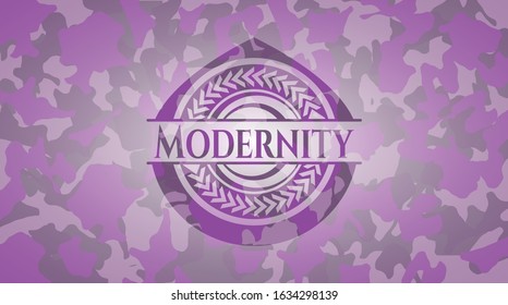 Modernity pink on camo pattern. Vector Illustration. Detailed.