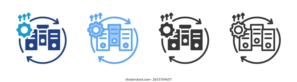 Modernization icon set multiple style collection