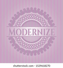Modernize retro style pink emblem. Vector Illustration. Detailed.