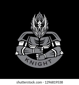 modernknight hero robot logo design vector template