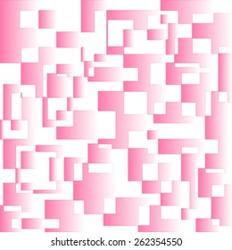Modern-looked pink background. A vector image consists of rectangles of different sizes and with gradient pink colors. 
