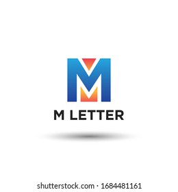 Modern,minimal and colorful letter M logo design template