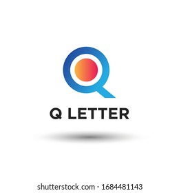 Modern,minimal and colorful letter Q logo design template