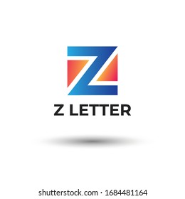 Modern,minimal and colorful letter Z logo design template