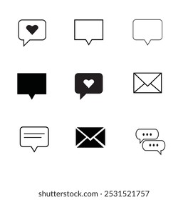 Um ícone de mensagem moderno e minimalista com uma bolha de fala com um design limpo e plano.Ideal para uso em aplicativos móveis, interfaces da Web, plataformas de mídia social. Esse ícone baseado em vetor é totalmente escalável.