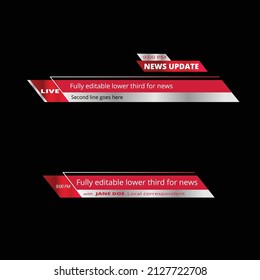Modern,simple lower third design vector set for news,media,other videos