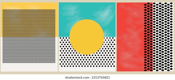 Modern-style abstract illustrations and patterns make color the star of the show. Set of abstract backgrounds in retro style. Vector illustration for your design