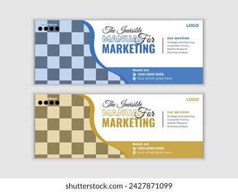 Modern-style business web banner or Facebook cover design template with two colors.