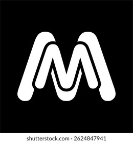 Modernt black and white MM text logo vector, product or app name logo design.
