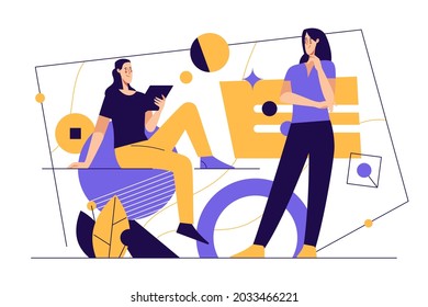 Modernt flat style outline vector illustration on the subject of media, technologies, communication. Editable stroke.