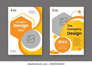 ModernYellow  Ebook Cover Template in A4. Abstract  Shapes Cover Design Suitable for Document, Brochure, Annual Report, Magazine, Corporate Business, Company Portfolio, Flayer, Website, etc.