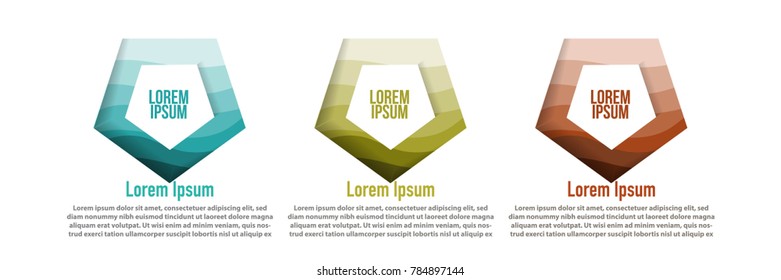 moderrn pentagonal design shape with papercut layered abstract background for logo, banner, flyer, poster, etc design template